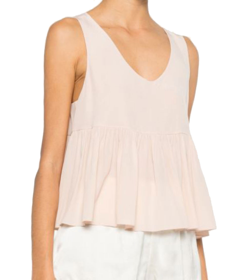 Peplum Tank Top In Silk