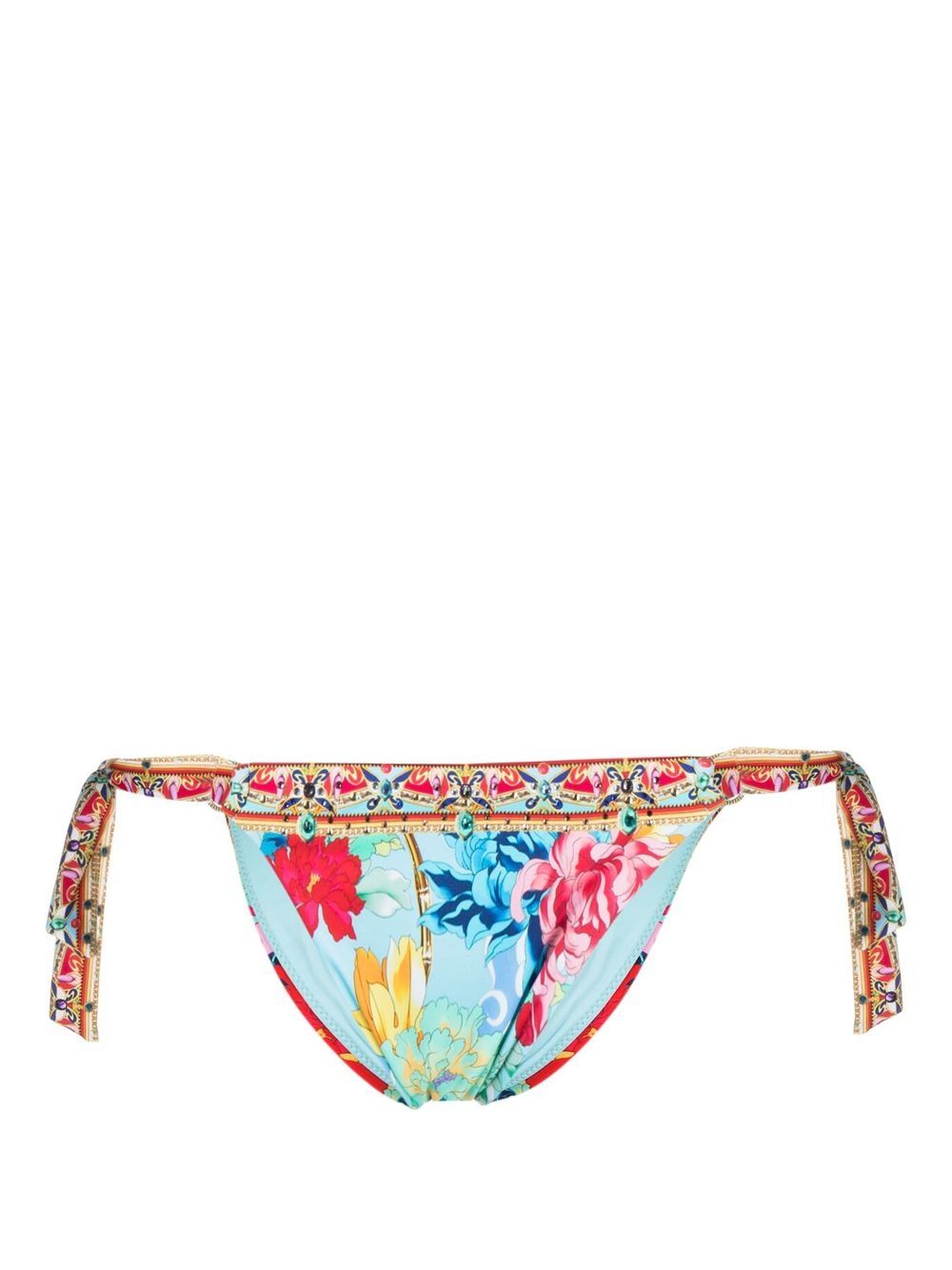 Floral-print bikini bottoms - Green