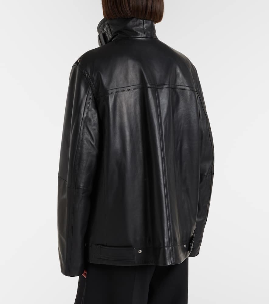 Oversized leather jacket