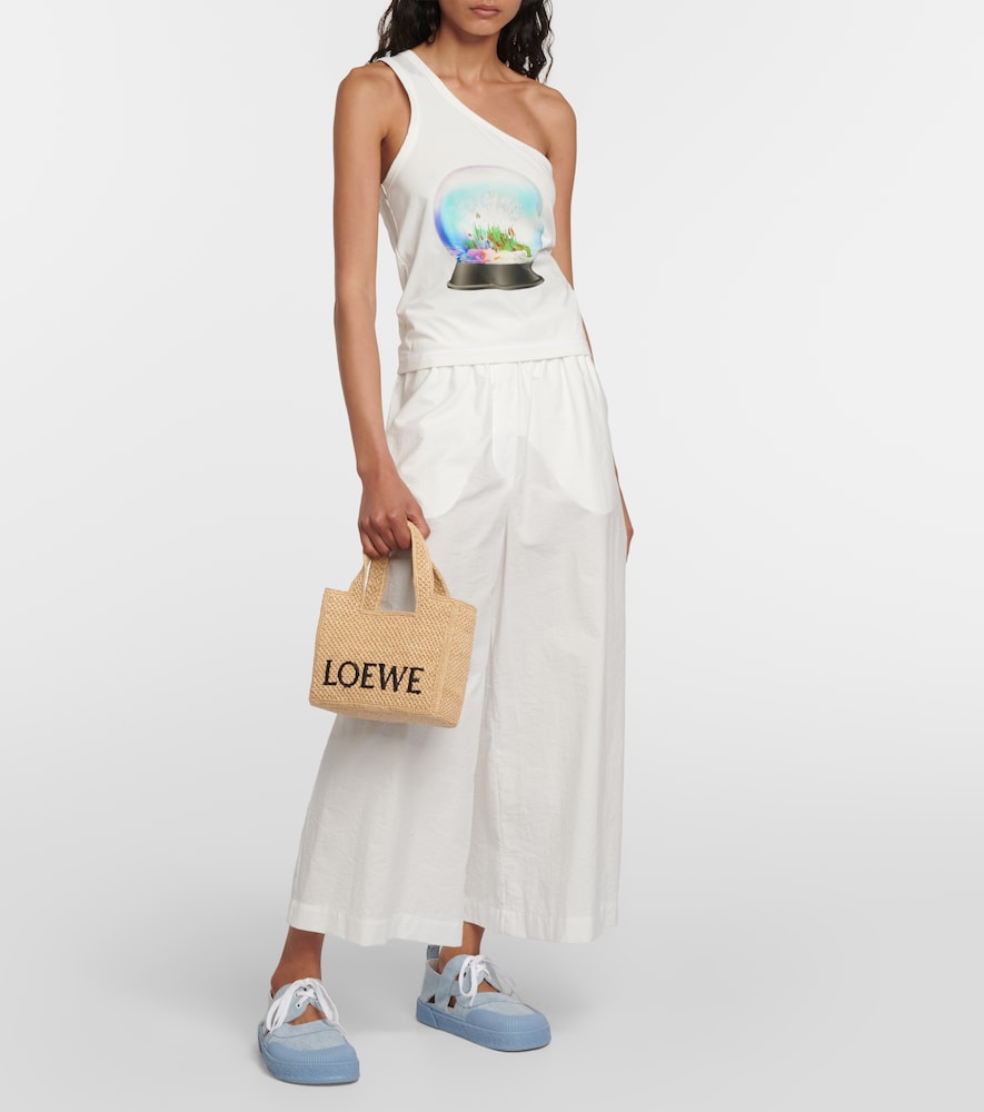 Loewe Paula's Ibiza logo raffia tote bag