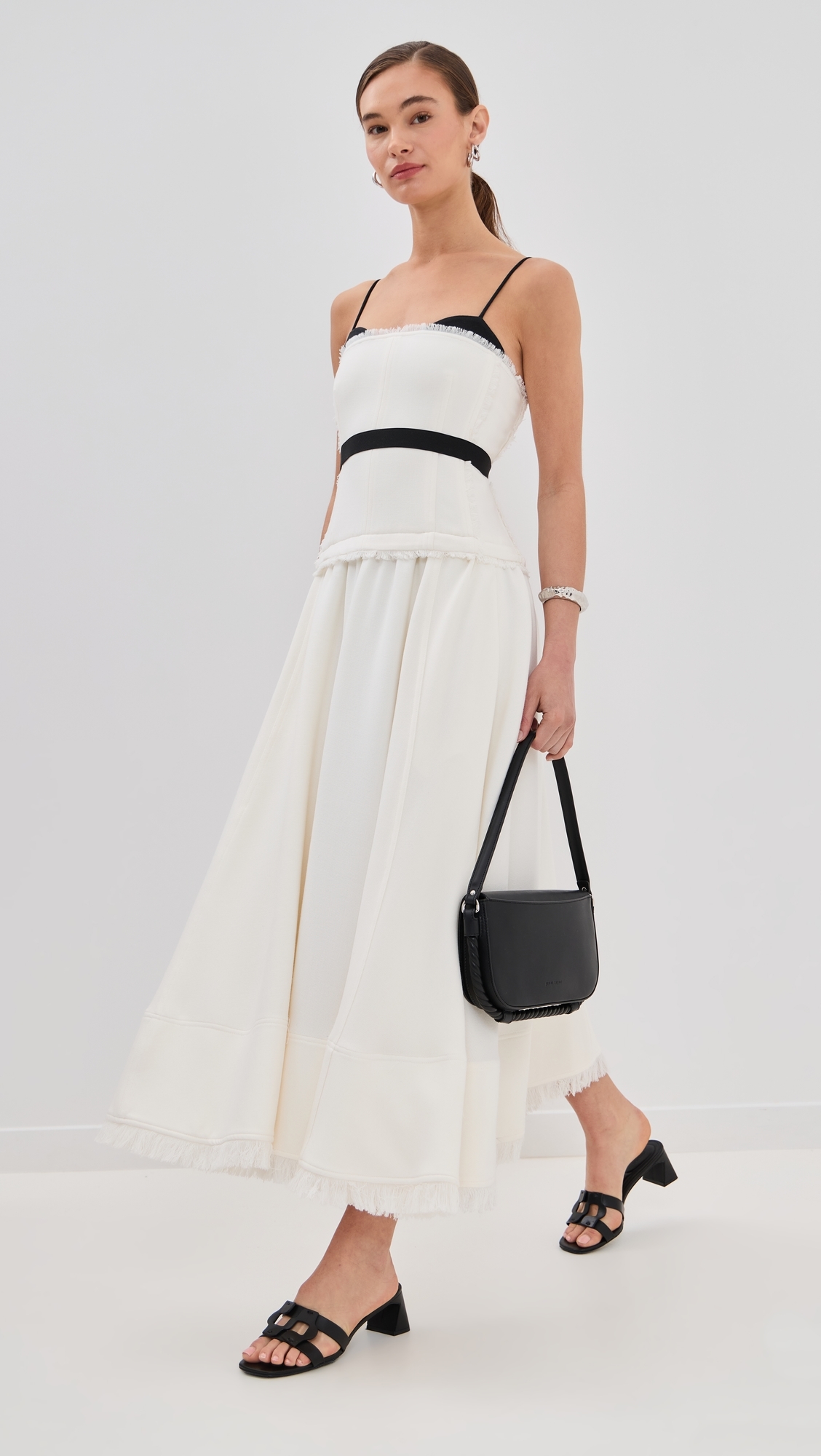 Quinlin Bustier Midi Dress Snow Multi