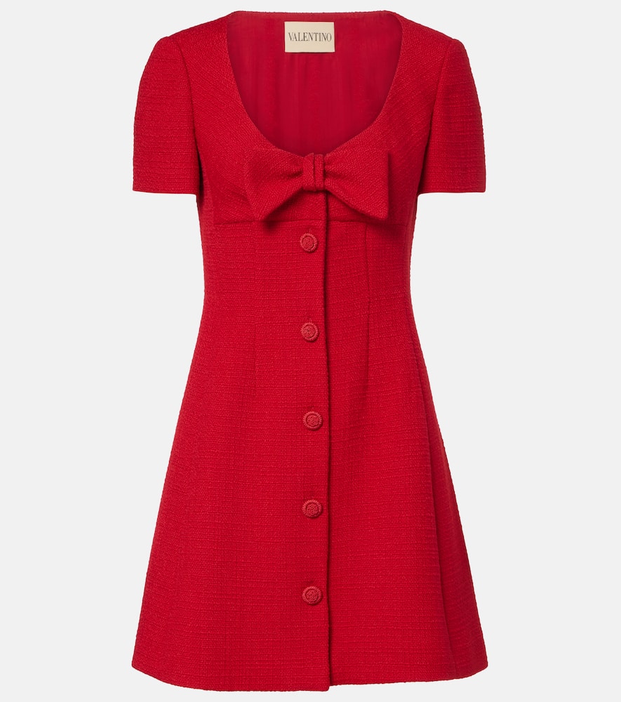 Wool-blend tweed minidress