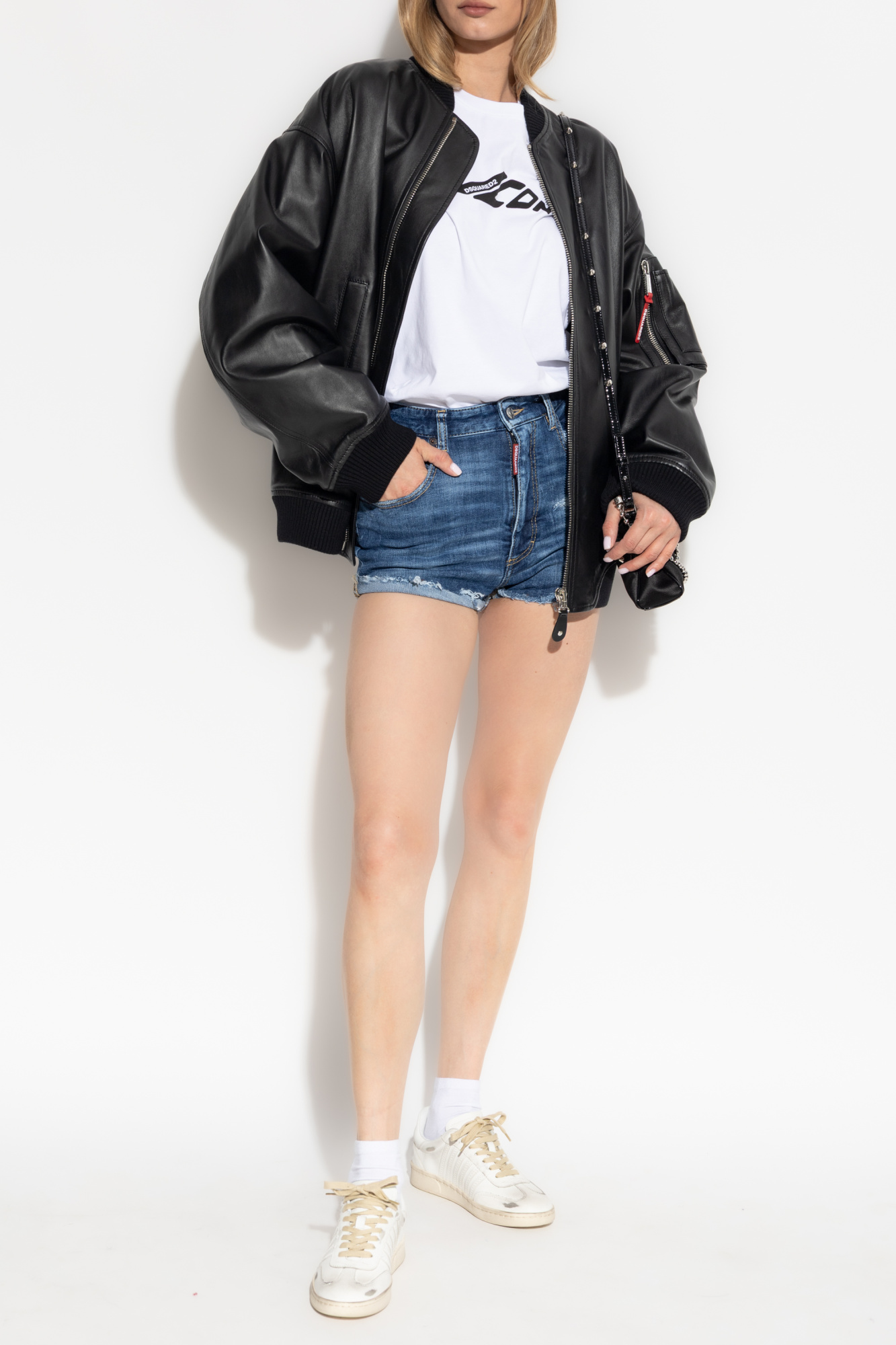 Dsquared2 High-waisted Shorts, Women's, Blue