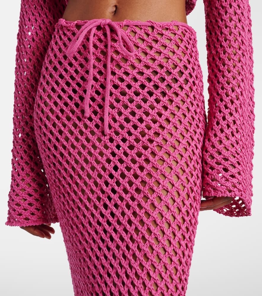 Magen crochet cotton-blend maxi skirt