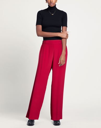 Woman Pants Garnet Size 12 Acetate, Silk