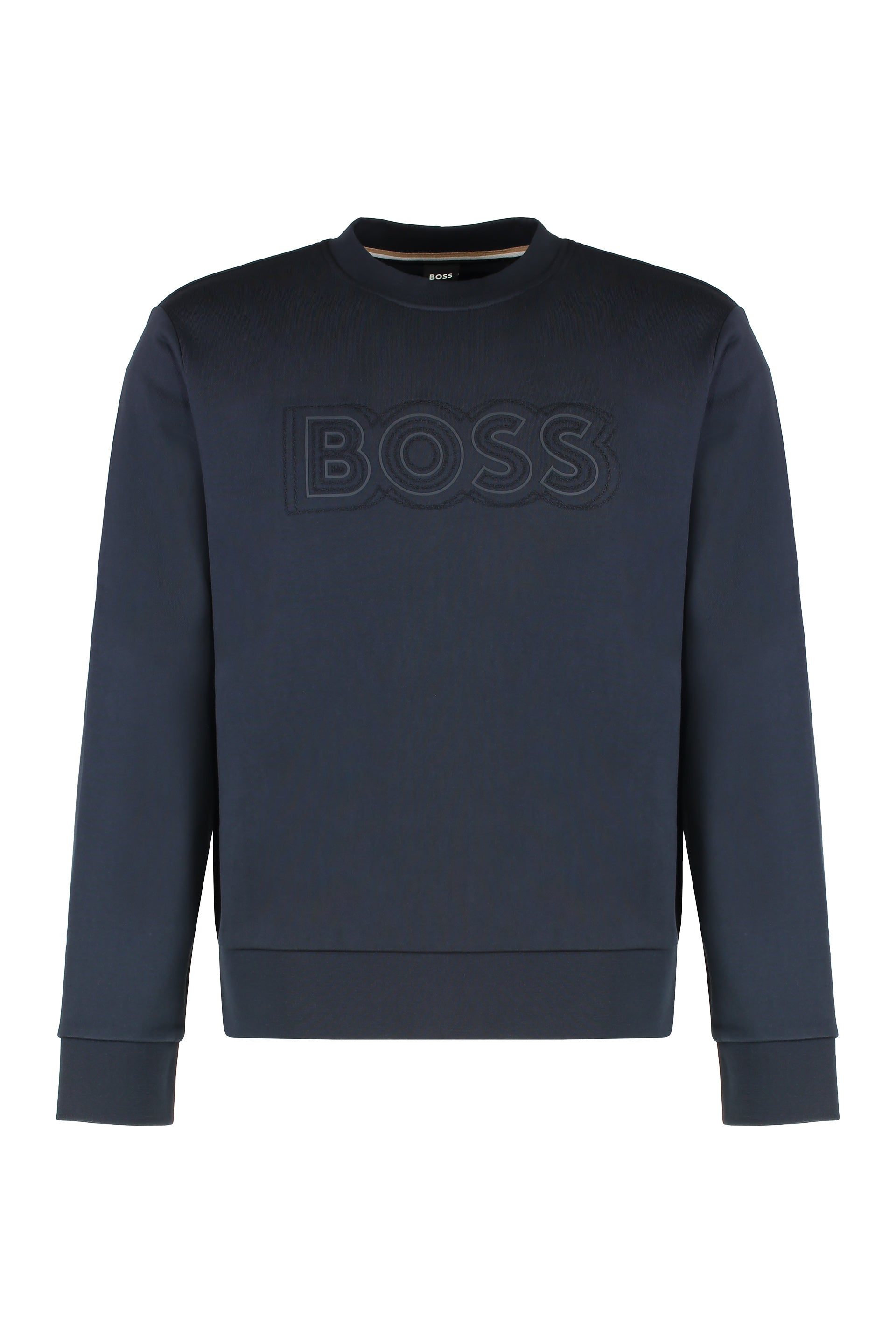 Logo-Detail Cotton Sweatshirt with Ribbed Edges
