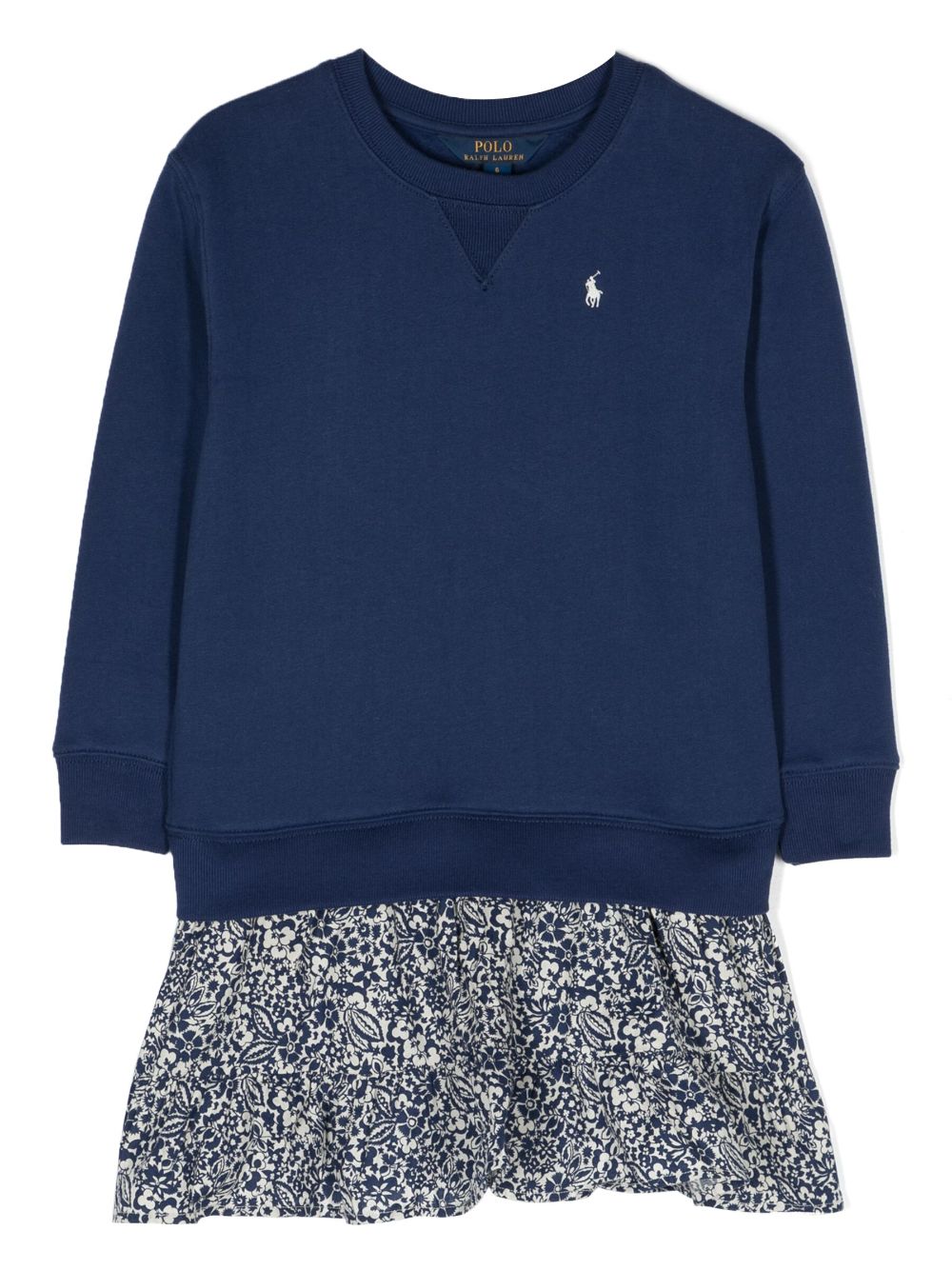 Long-sleeve sweatshirt dress - Blue