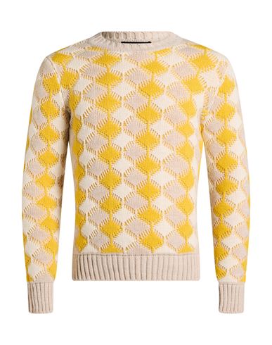 Man Sweater Yellow Size L Virgin Wool, Acrylic