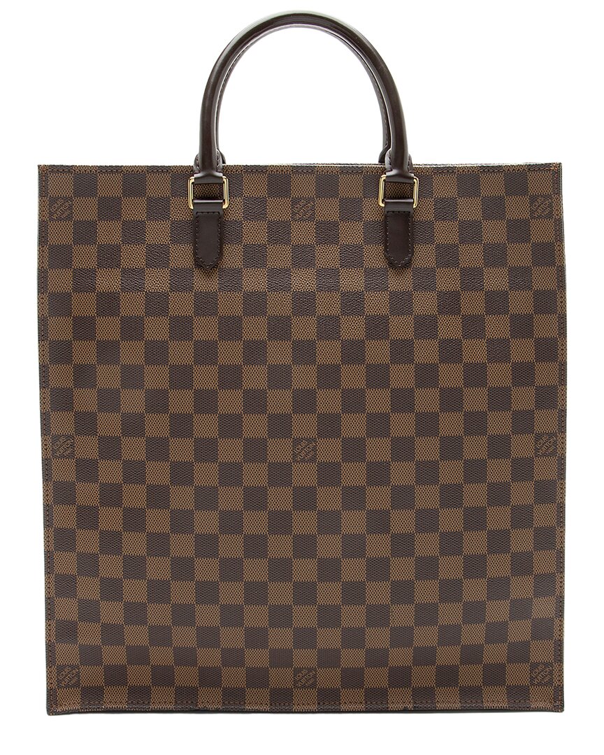 Brown Damier Ebene Coated Canvas, Leather Sac Plat (Authentic  Pre-Loved)