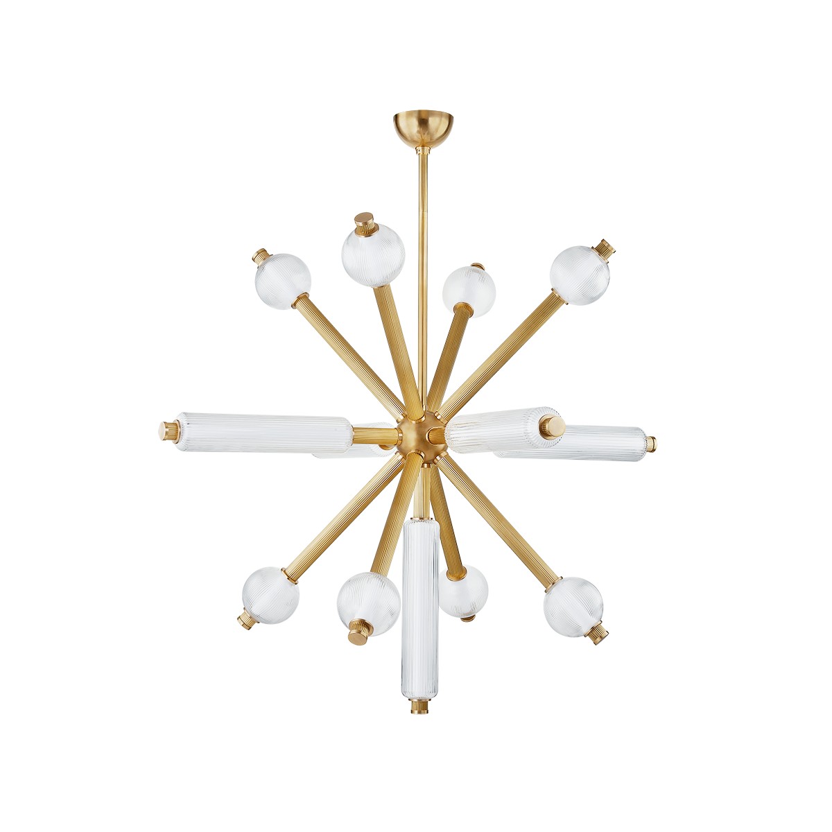 Vintage Brass LED Chandelier from the Atom Collection