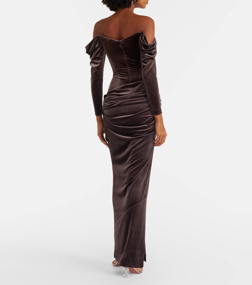 Draped velvet gown