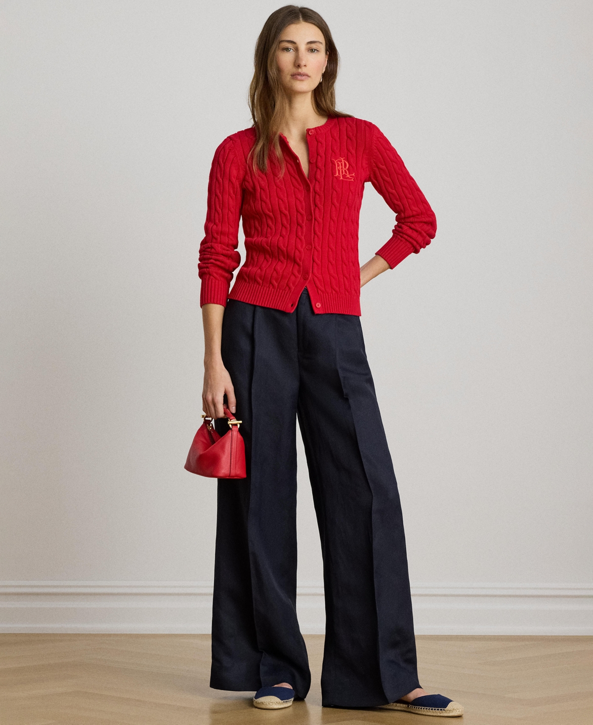 Women's Twill Wide-Leg Pants - Lauren Navy