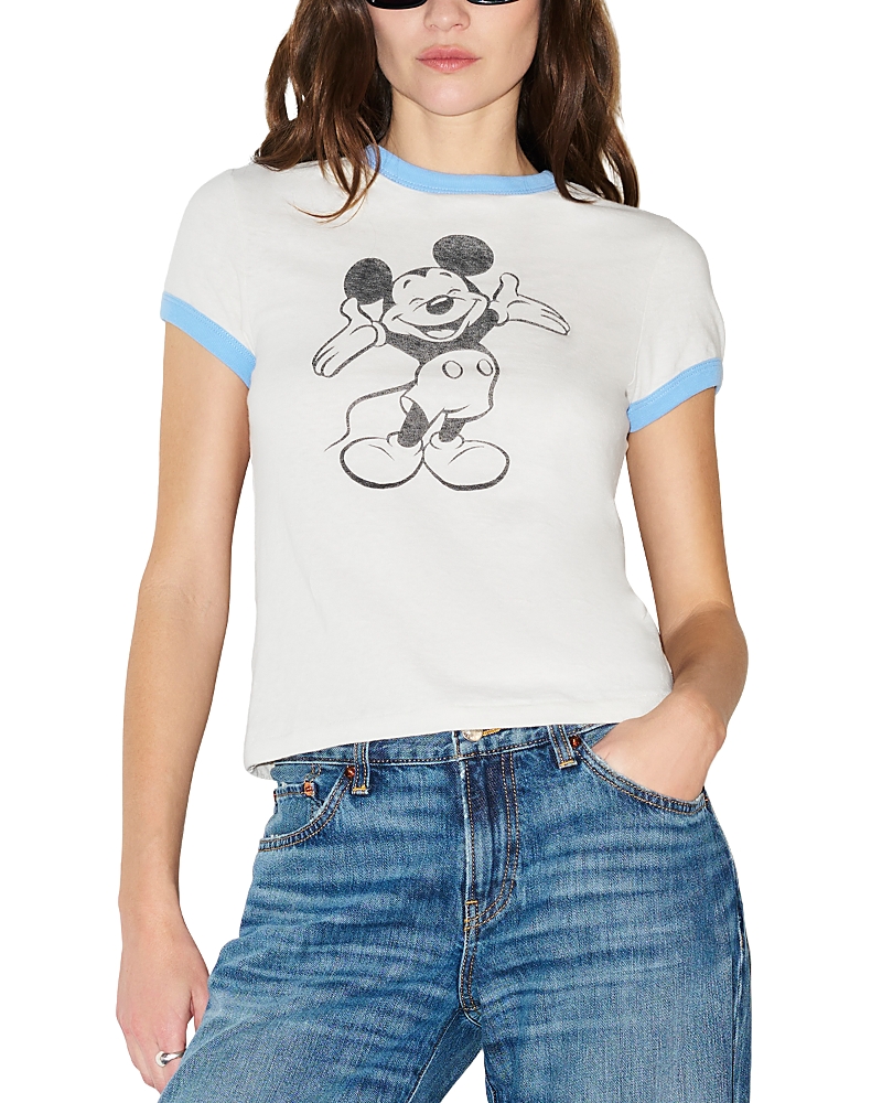 60s Slim The Mickey Mouse Club Grapic Ringer Tee