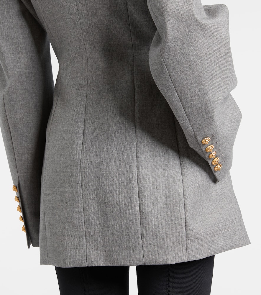 Draped virgin wool blazer dress