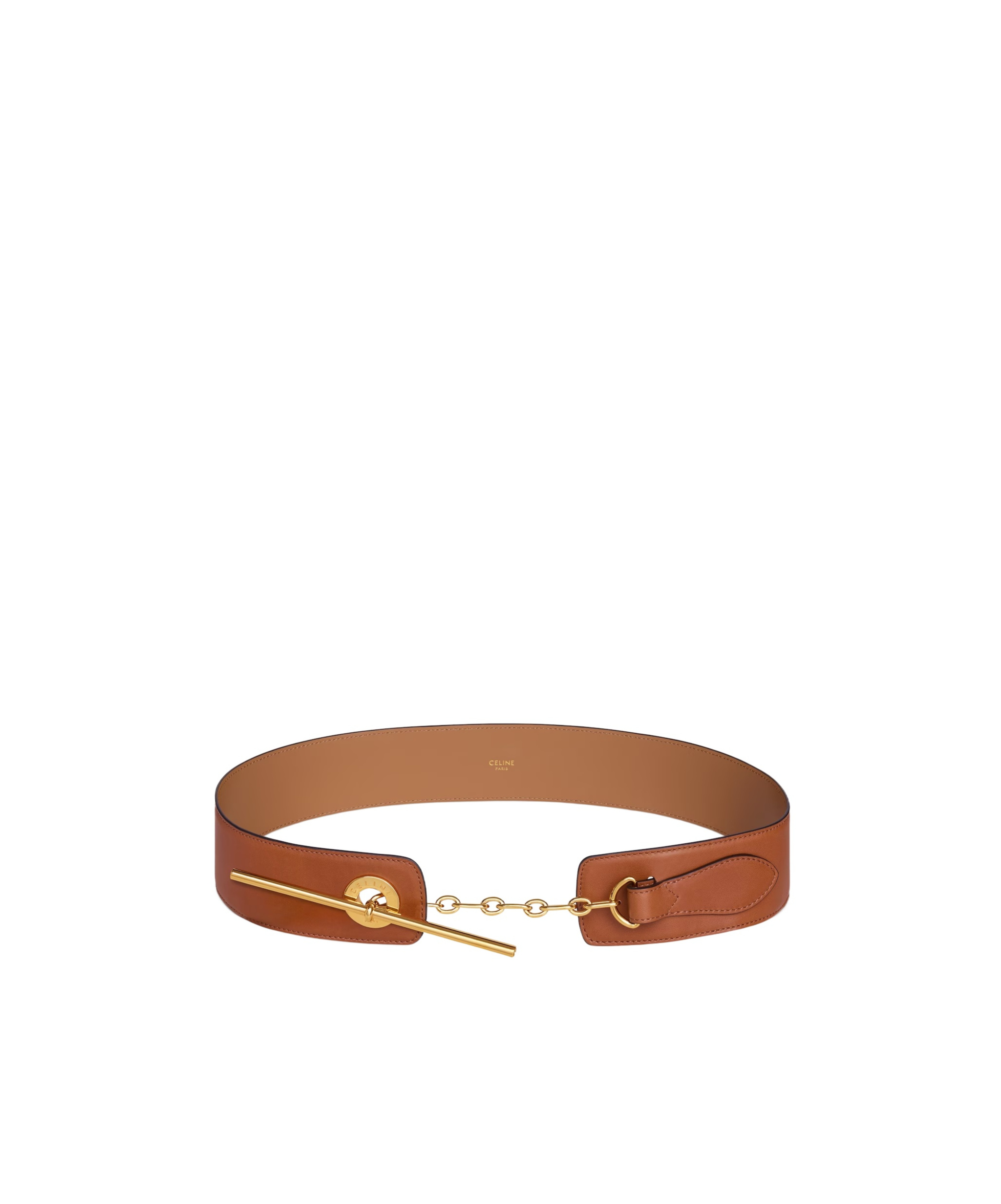 LARGE 50MM DISC BELT IN SUPPLE NATURAL CALFSKIN