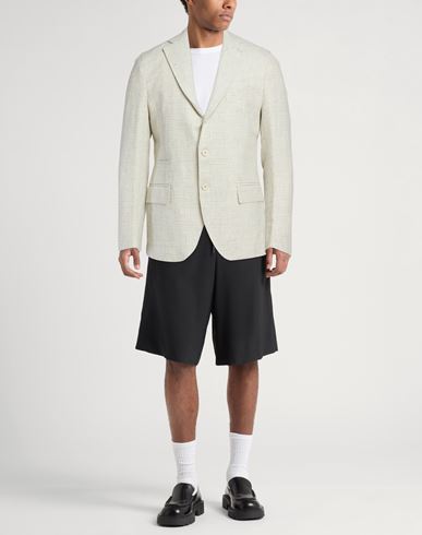 Man Blazer Light grey Size 36 Linen, Wool