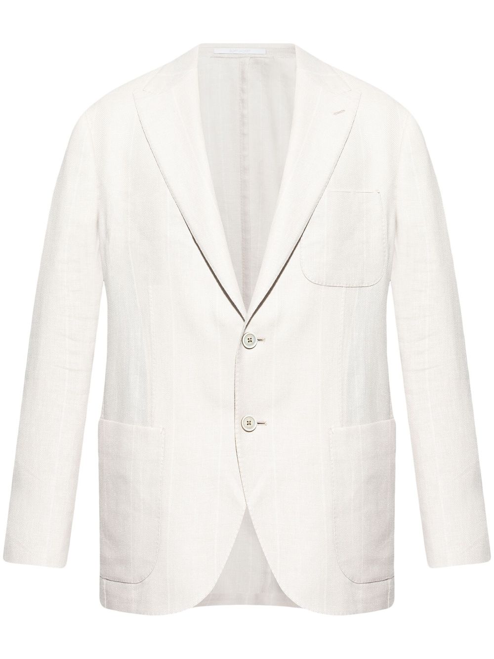 Striped pattern blazer - White