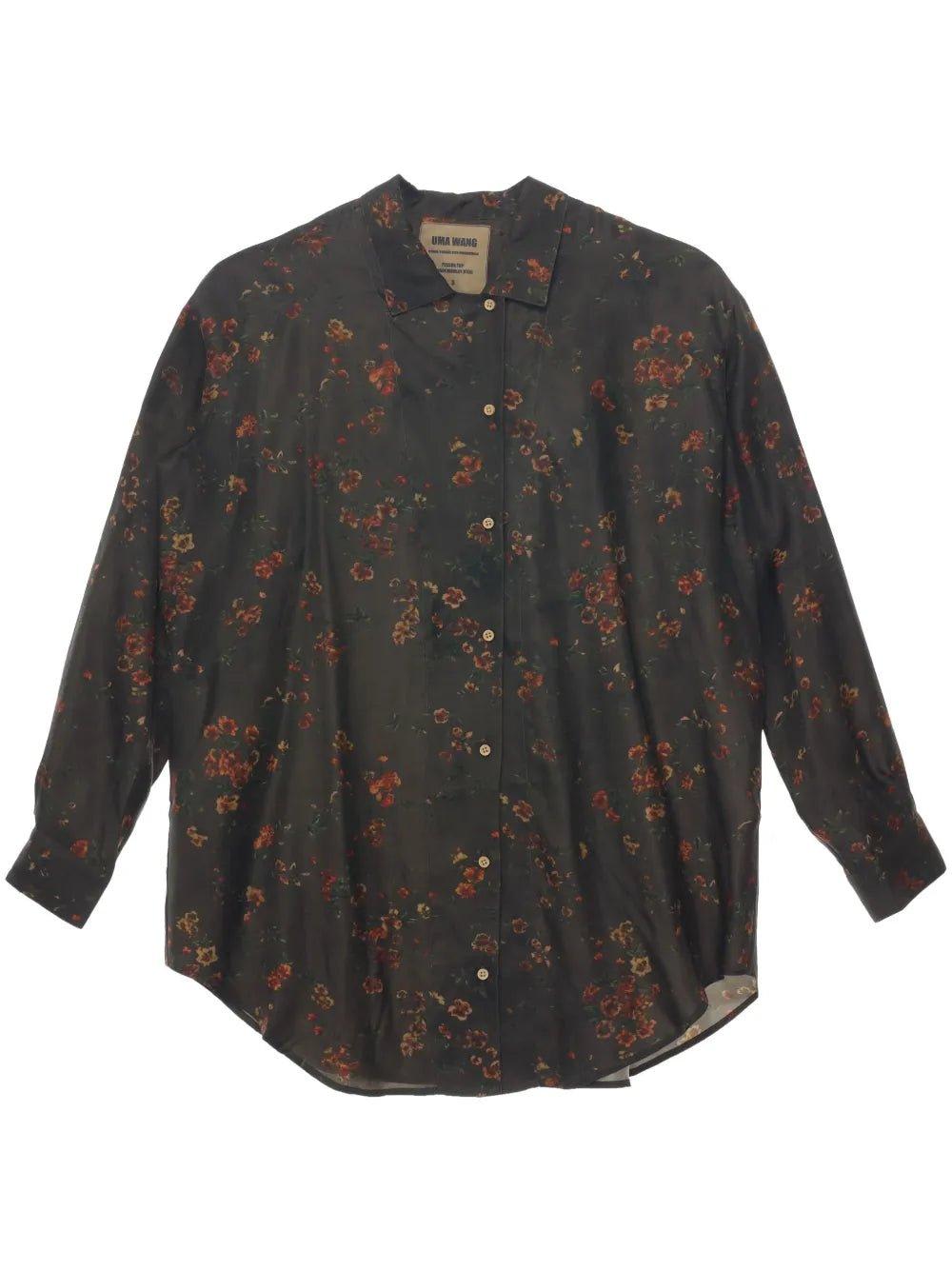 Floral Printed Curved Hem Shirt