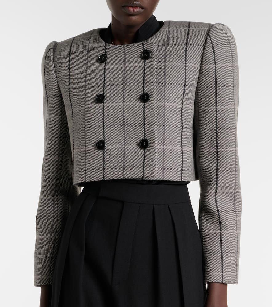 Chloé Checked cropped wool jacket