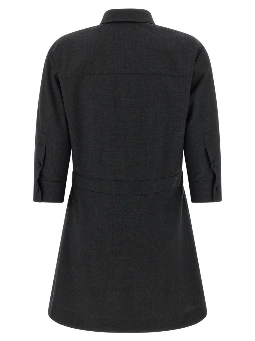 Button-fastening Shirt Mini Dress