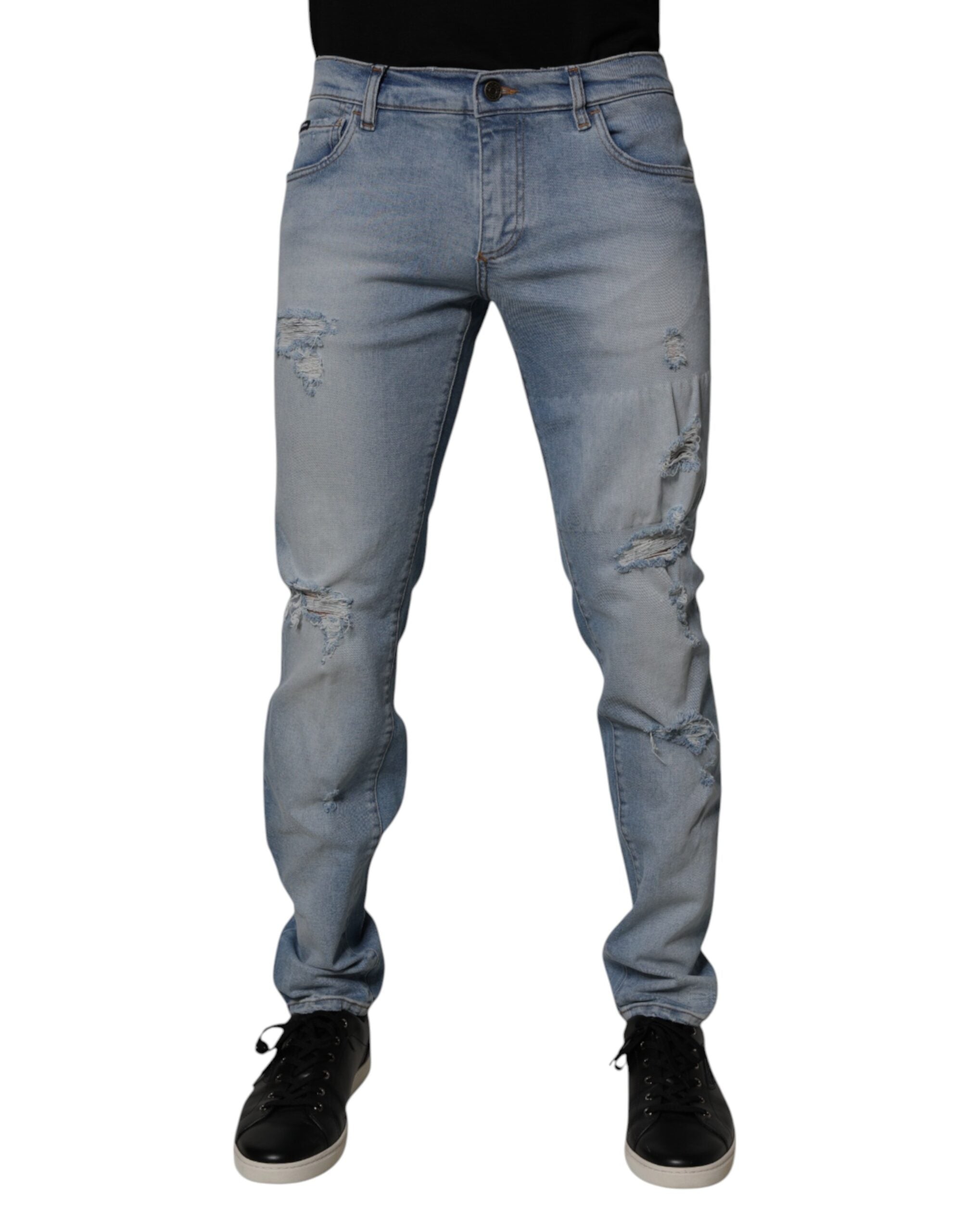 Tattered Denim Jeans — Blue