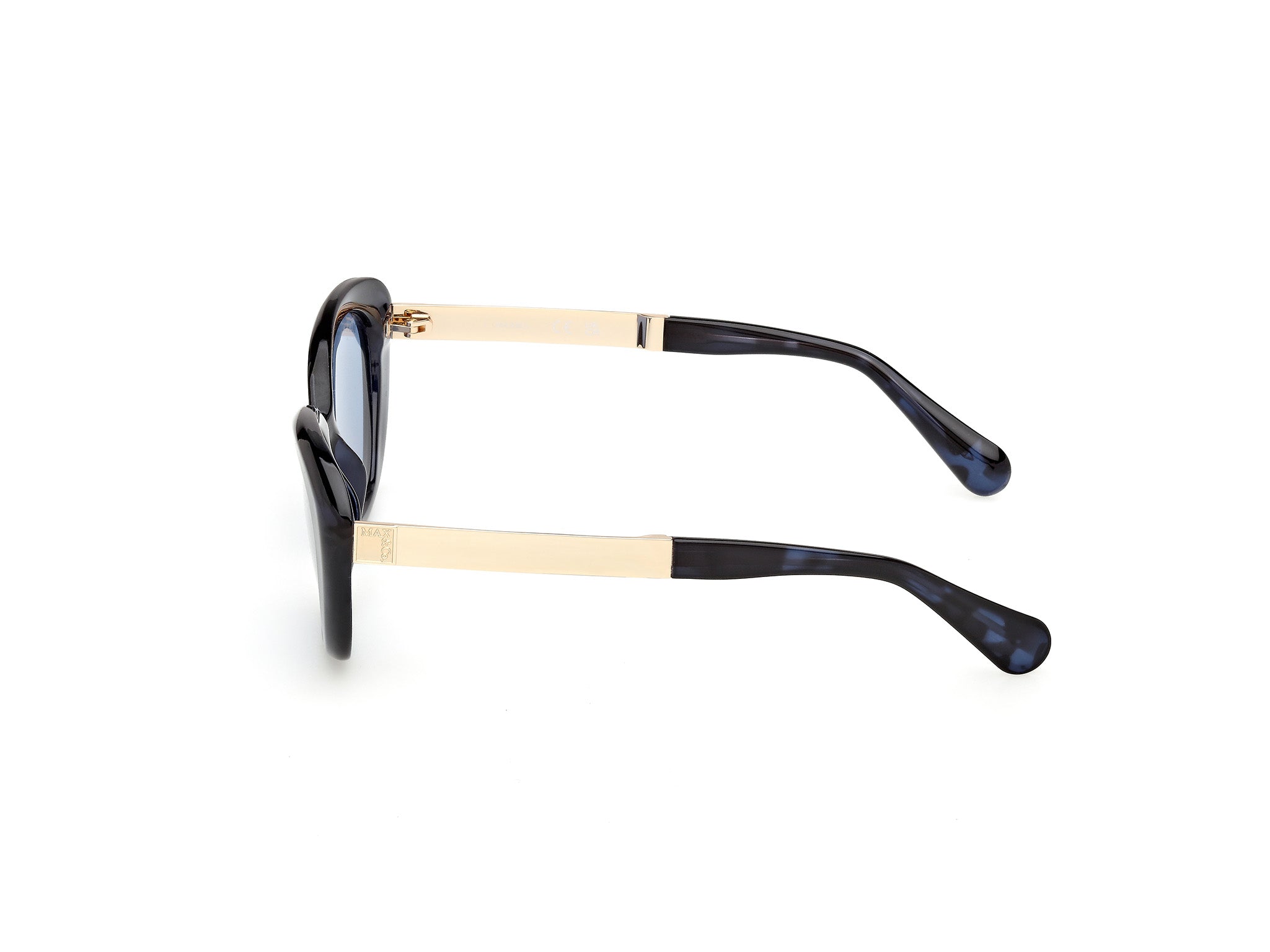MAX&Co Donna MAX&Co MO0133 55V Occhiali da sole Iniettato Havana Blu Rotonda Normale