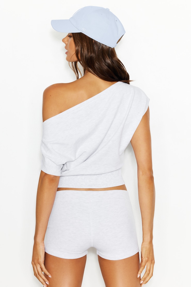 StretchTerry™ Off Shoulder Top - Greys - Women Clothing
