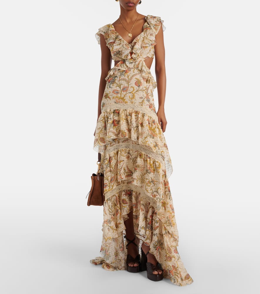 Printed silk-blend maxi dress