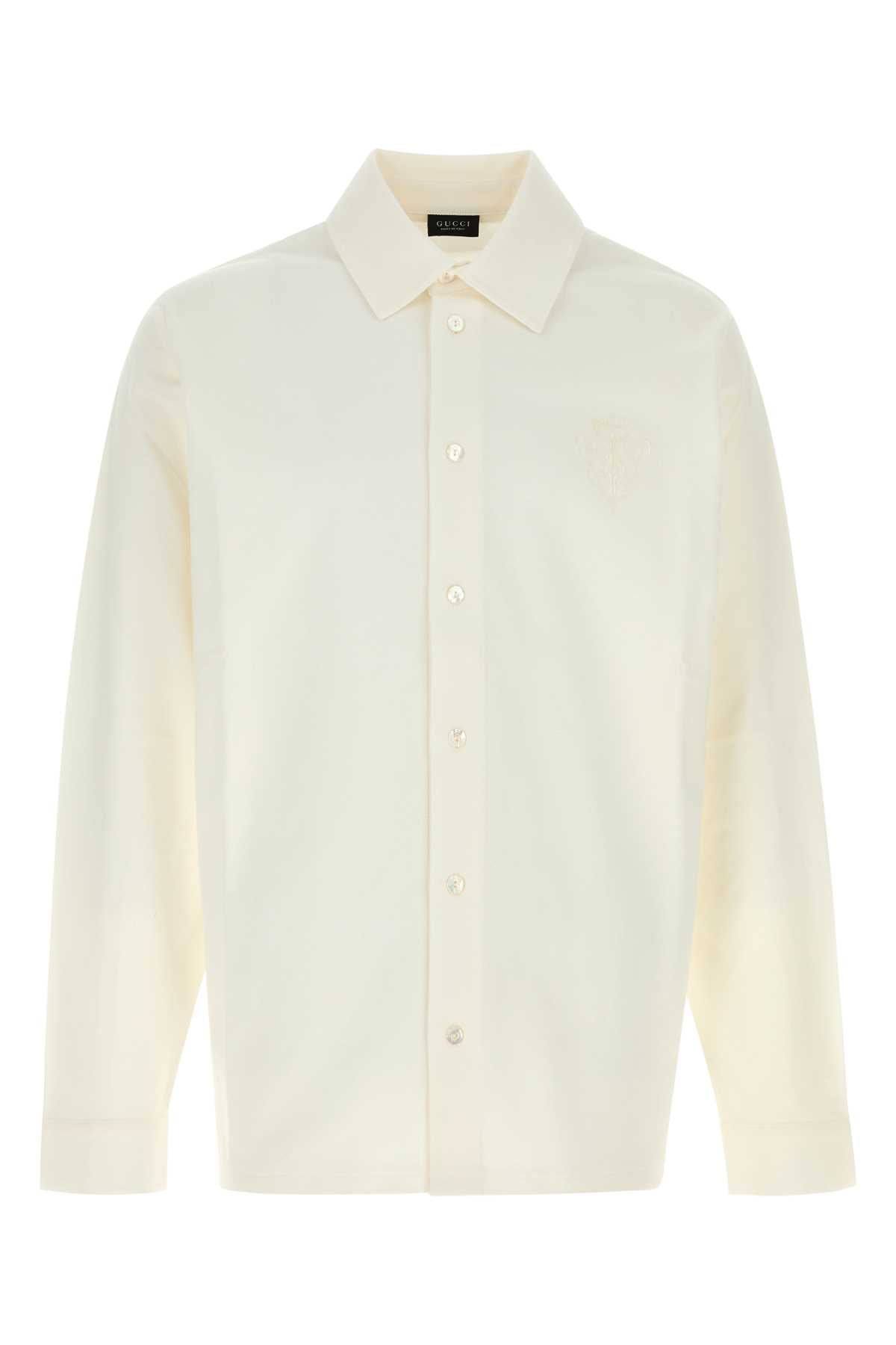Stretch Piquet Shirt — White