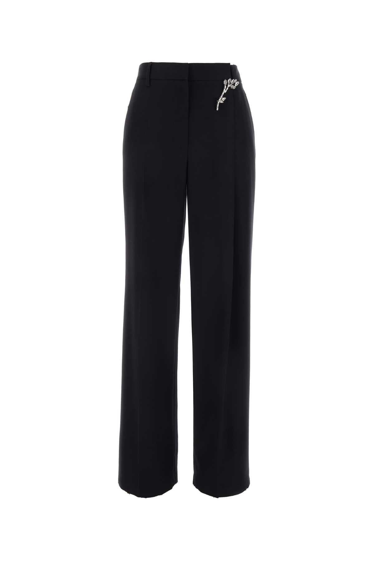 Wool-Blend Gabardine Trousers — Black