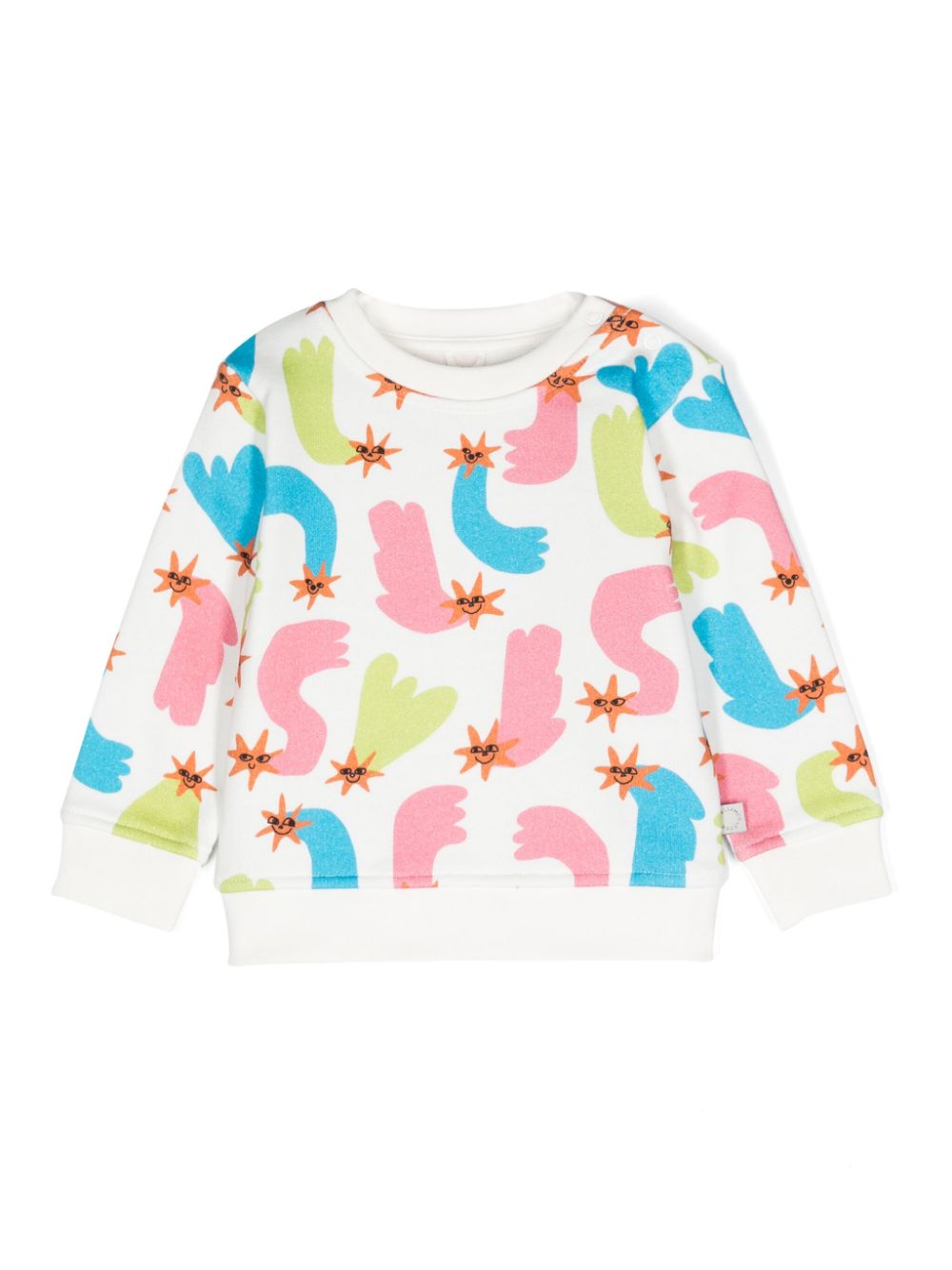 Geometric-print cotton sweatshirt - White