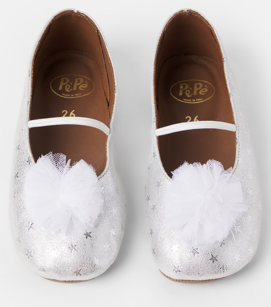 PèPè Estrella metallic leather ballet flats