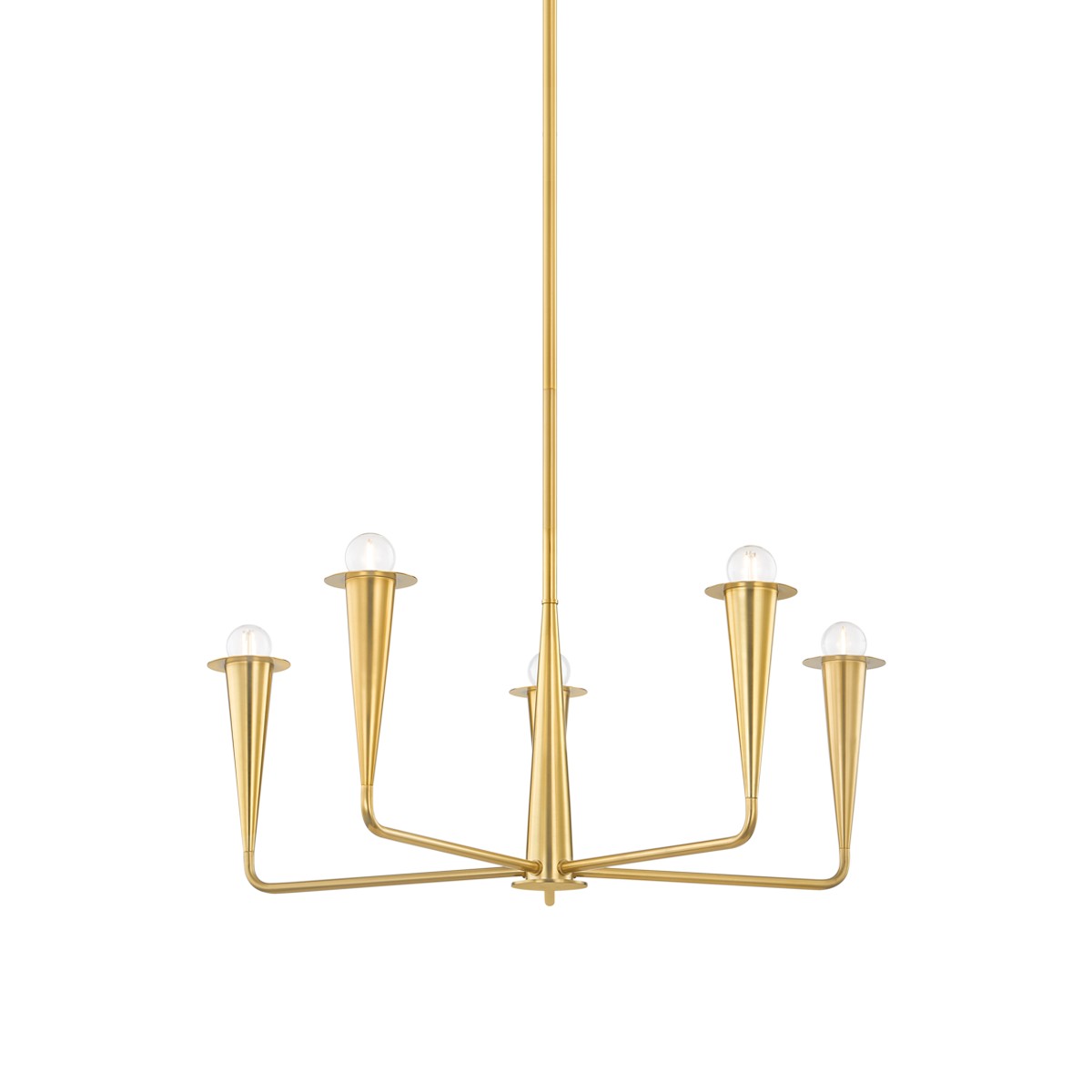 Aged Brass Five Light Chandelier from the Danna Collection