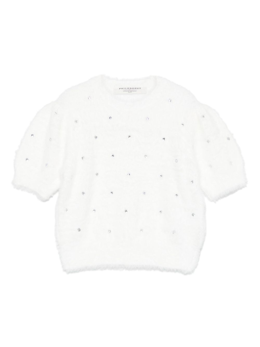 Rhinestone-embellished sweater - White