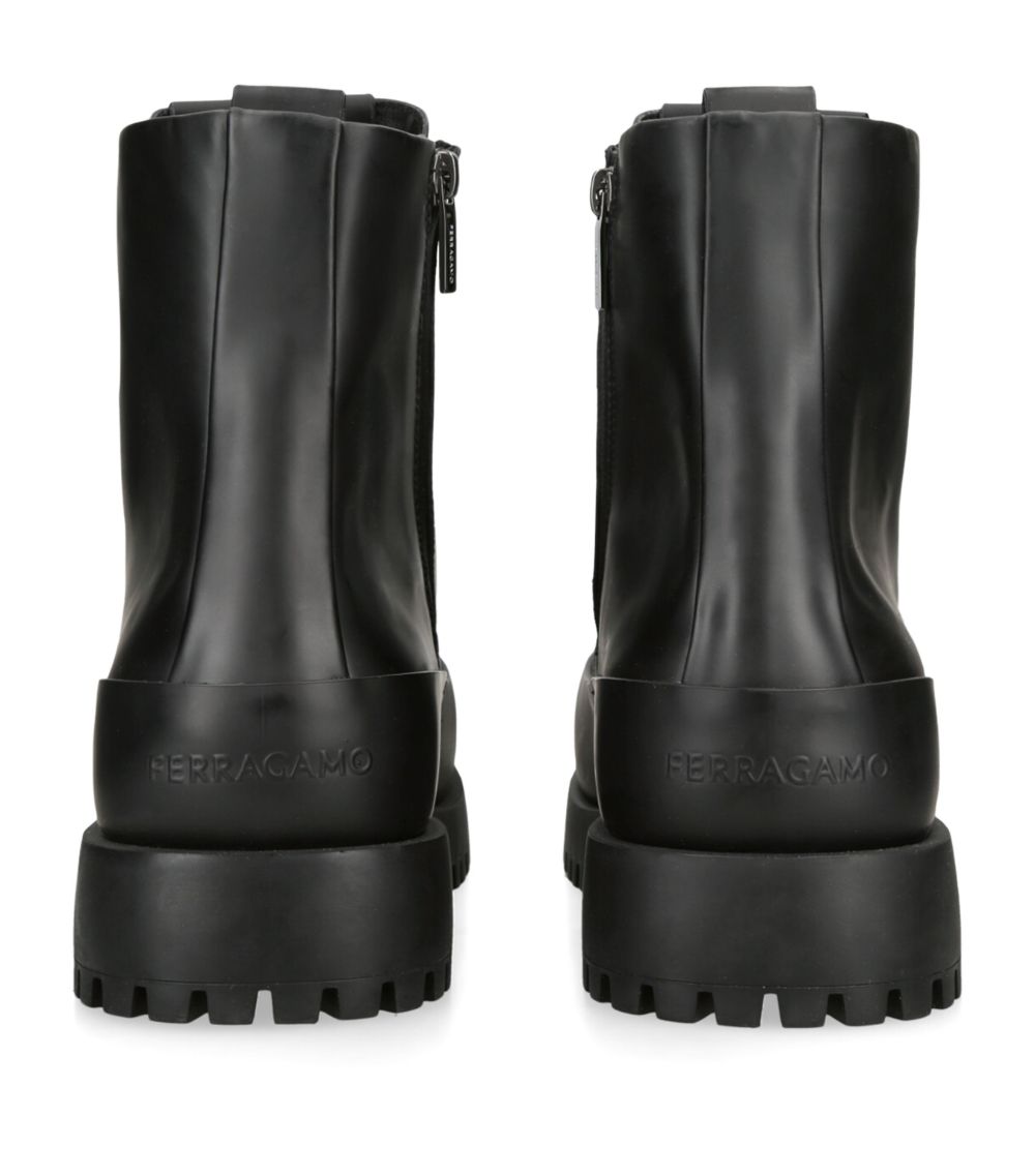Leather Fede Lace-Up Boots