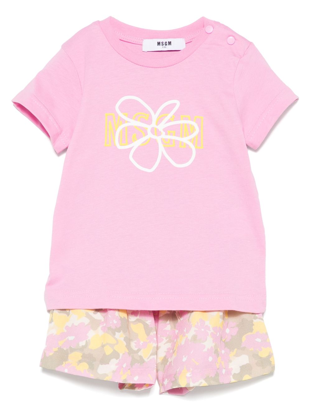 MSGM Kids floral-print shorts set - Pink