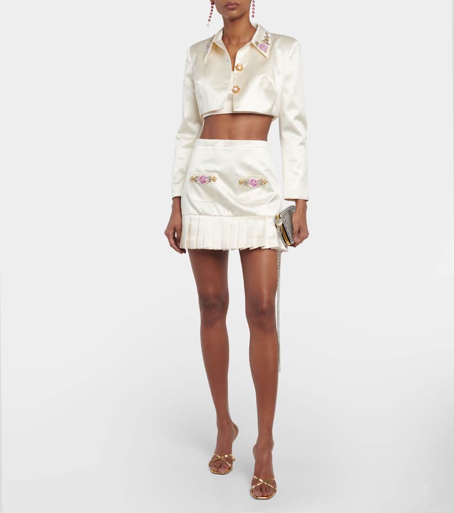 Bridal embellished silk jacket and top set