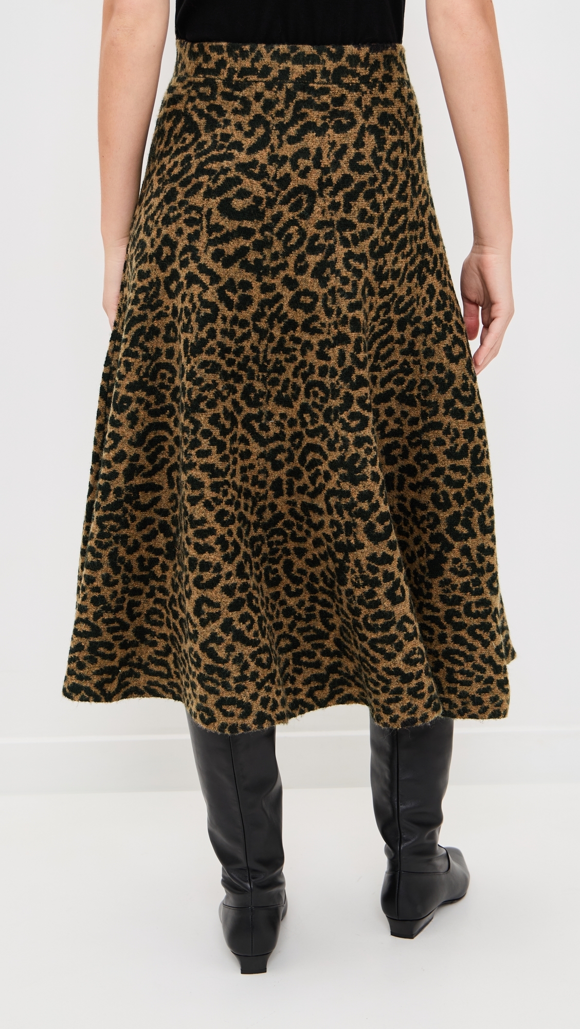 Cheetah A Line Skirt Camel Cheetah