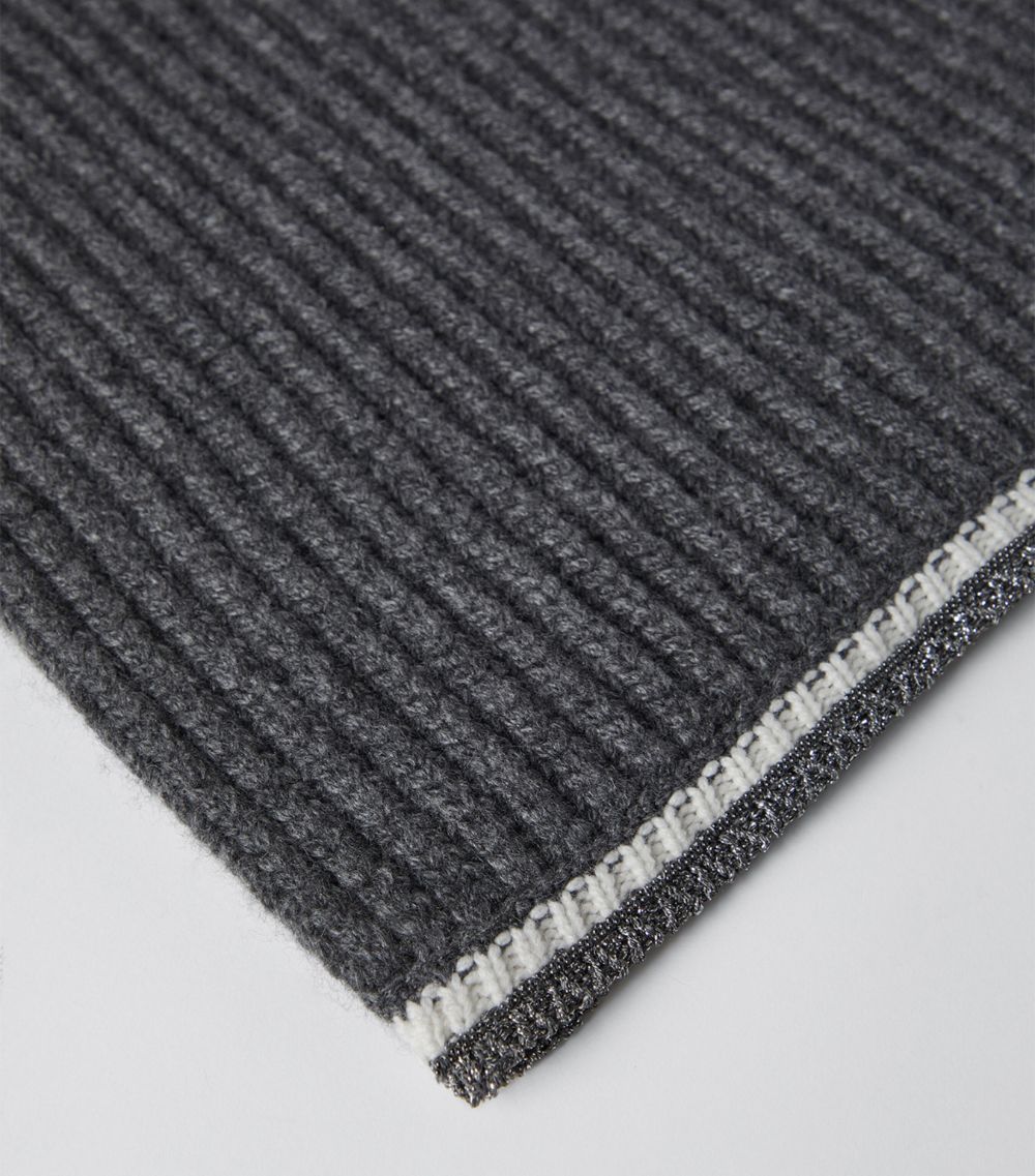 Cashmere Rib-Knit Scarf