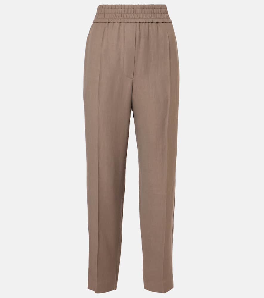 Mid-rise straight pants