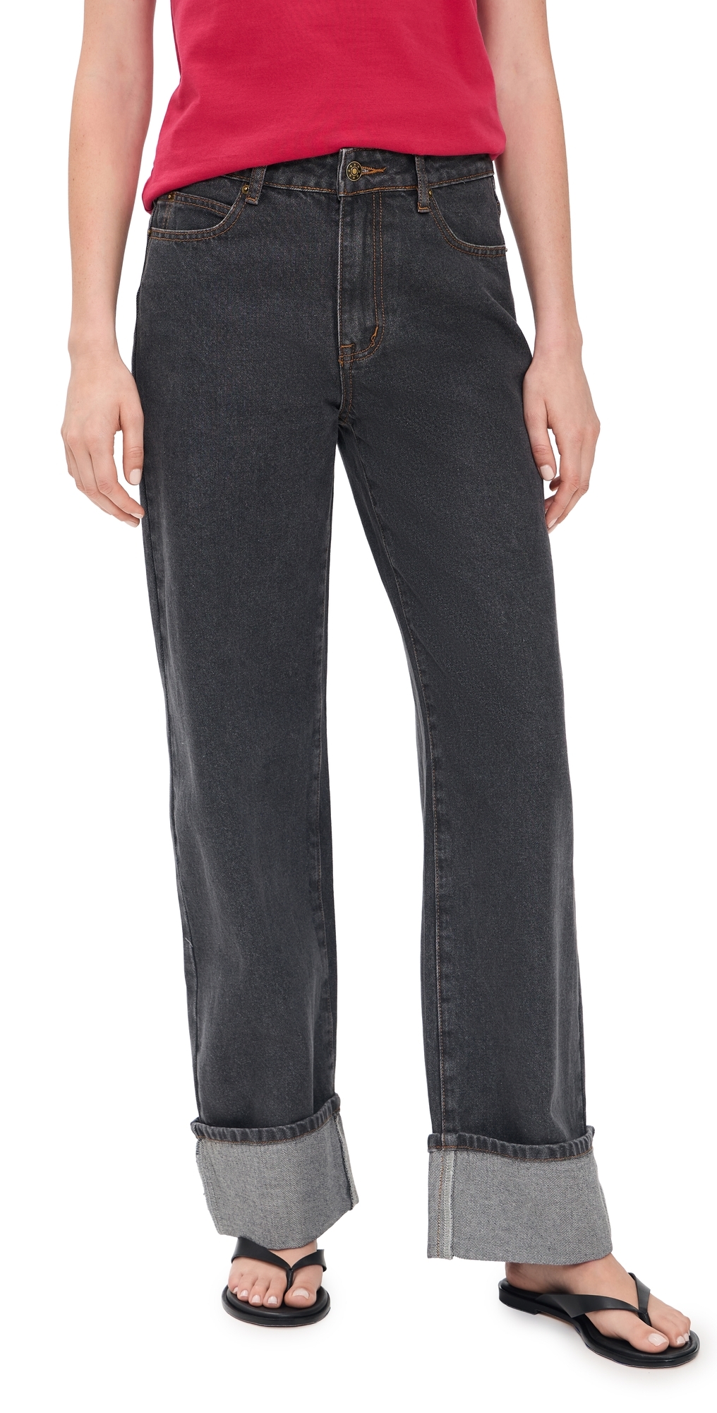 Top Model Cuffed Jeans Charcoal