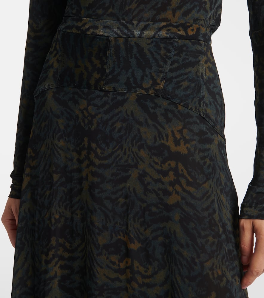 Paola printed jersey maxi skirt