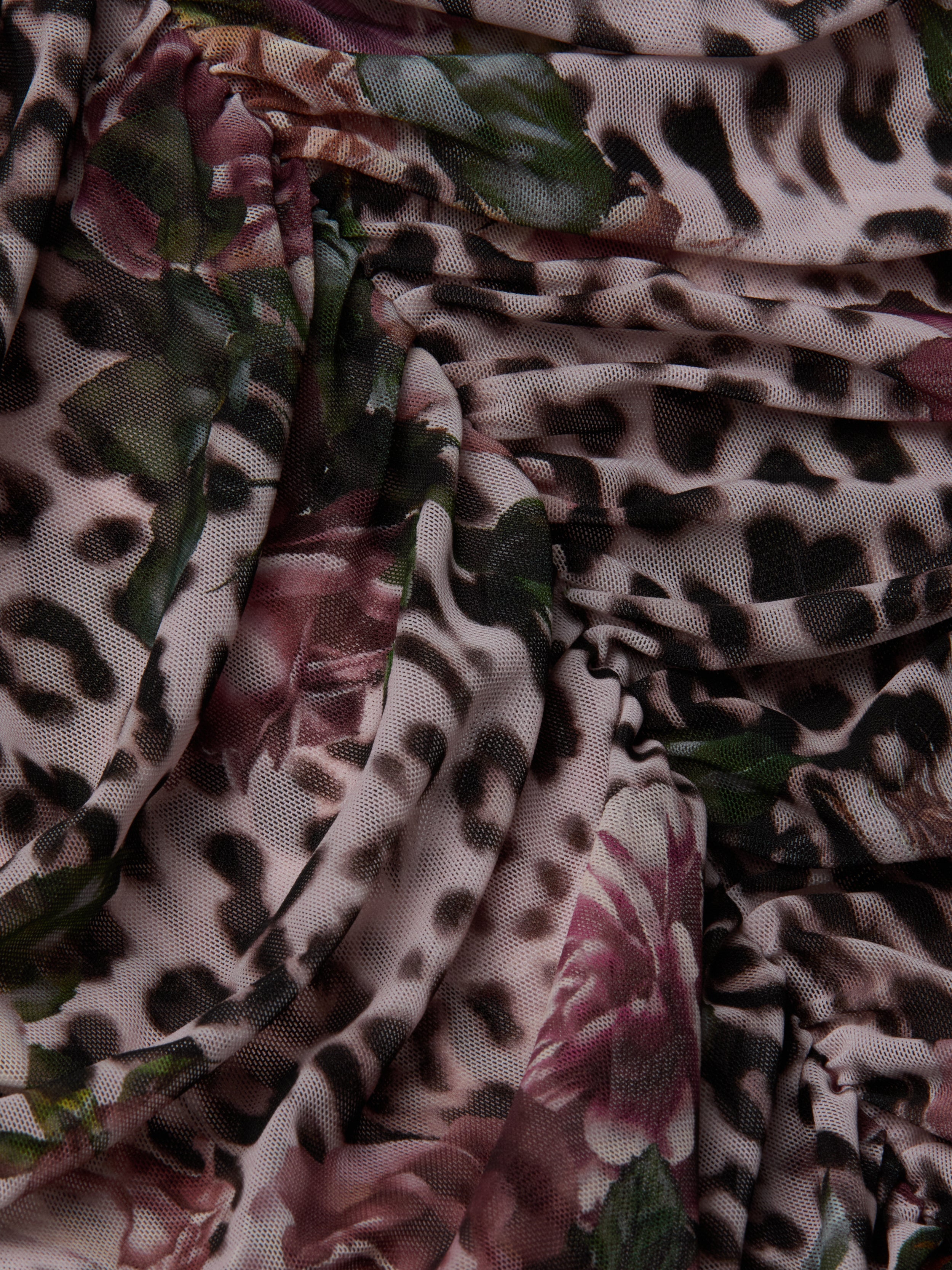 Caprice Midi Dress In Multi Large Rose Cheetah