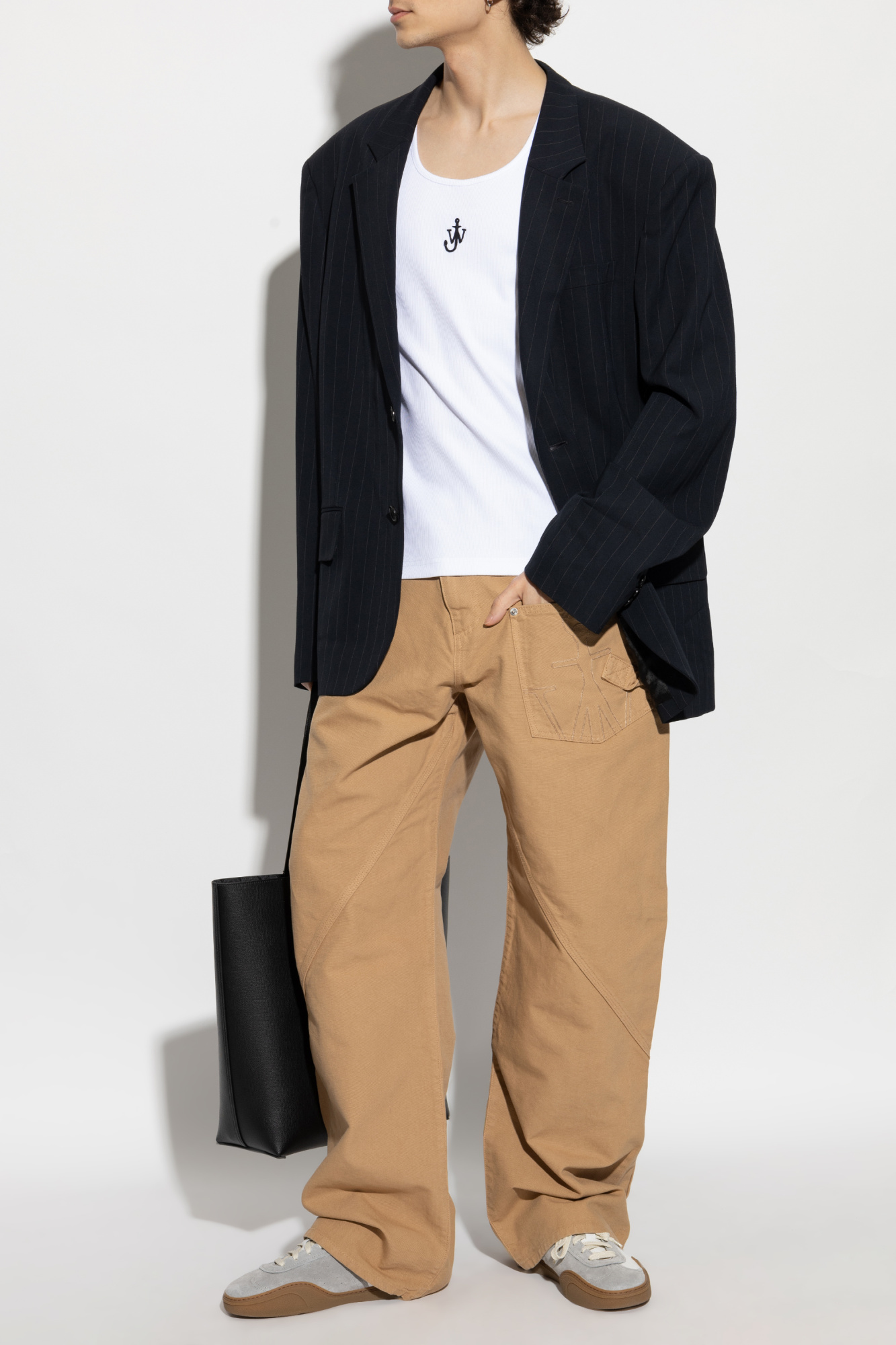 Logo Trousers, Men's, Beige