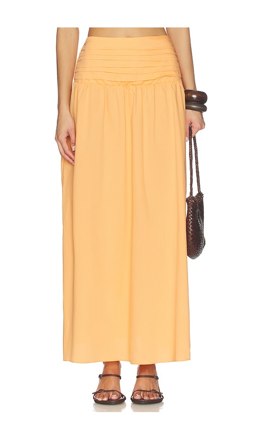 PEIXOTO Rowan Midi Skirt in Pink,Tan. M. Also in L, S