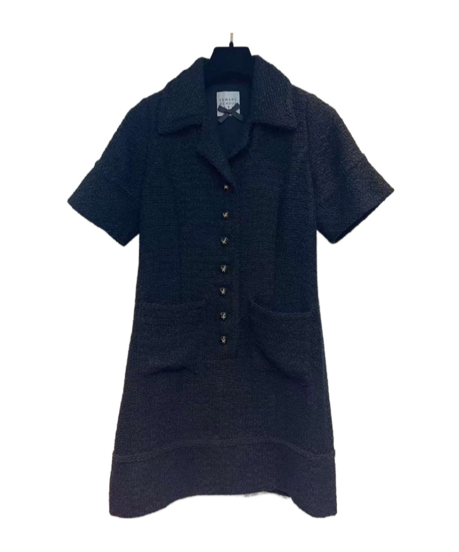 Short-sleeved lapel dress