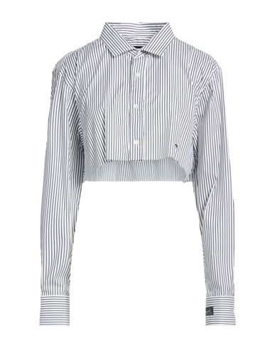 Woman Shirt White Size L Cotton, Nylon, Elastane