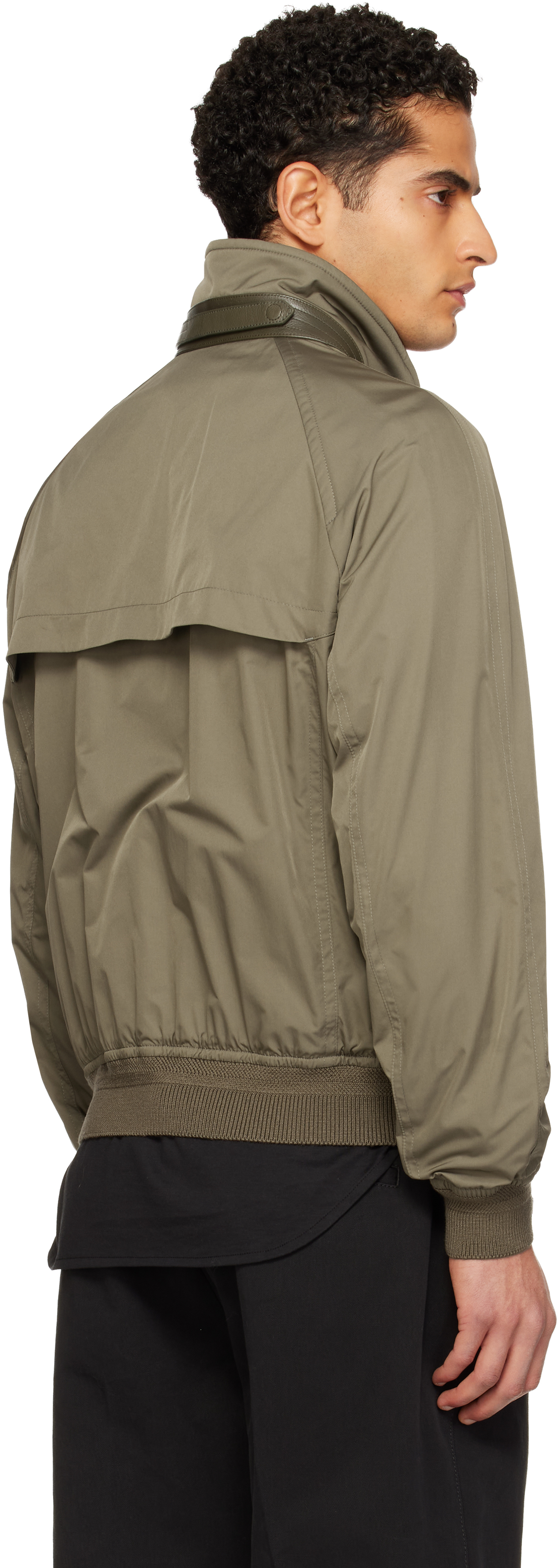 Khaki Techno Poplin Cashmere-Lined Jacket