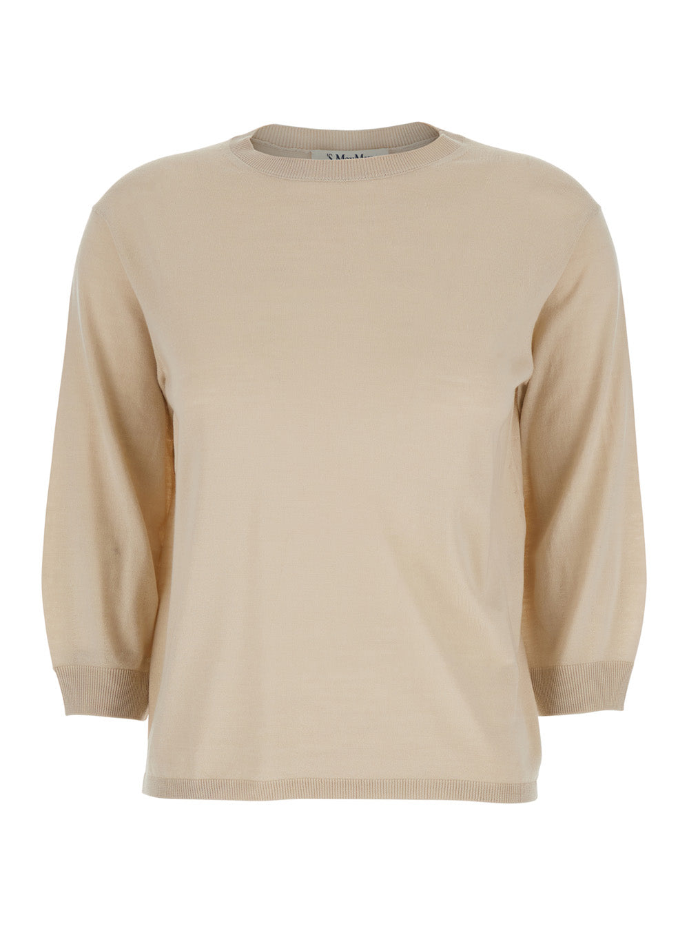 Virgin Wool Crewneck Sweater — Beige
