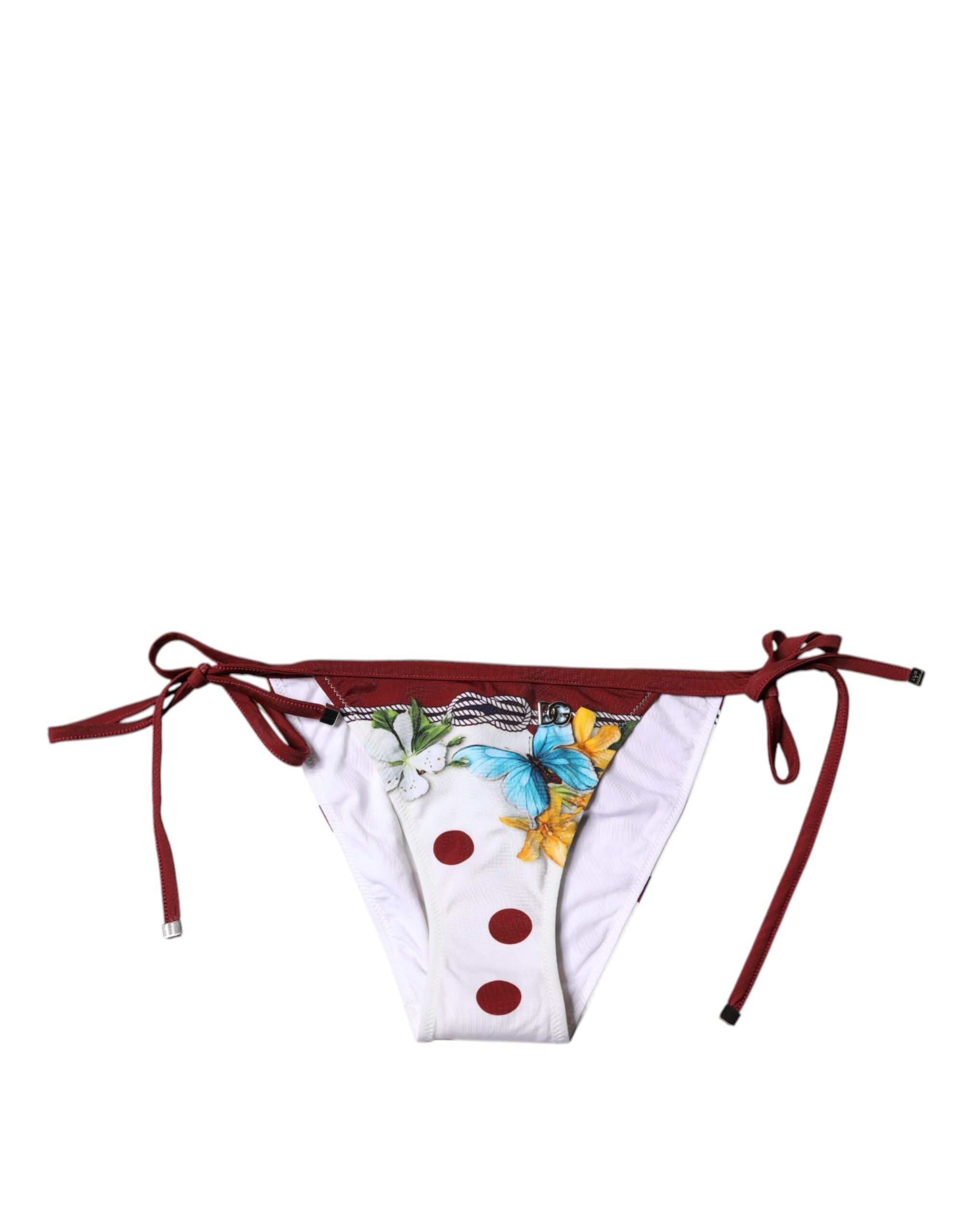Floral Print Bikini Bottom — White